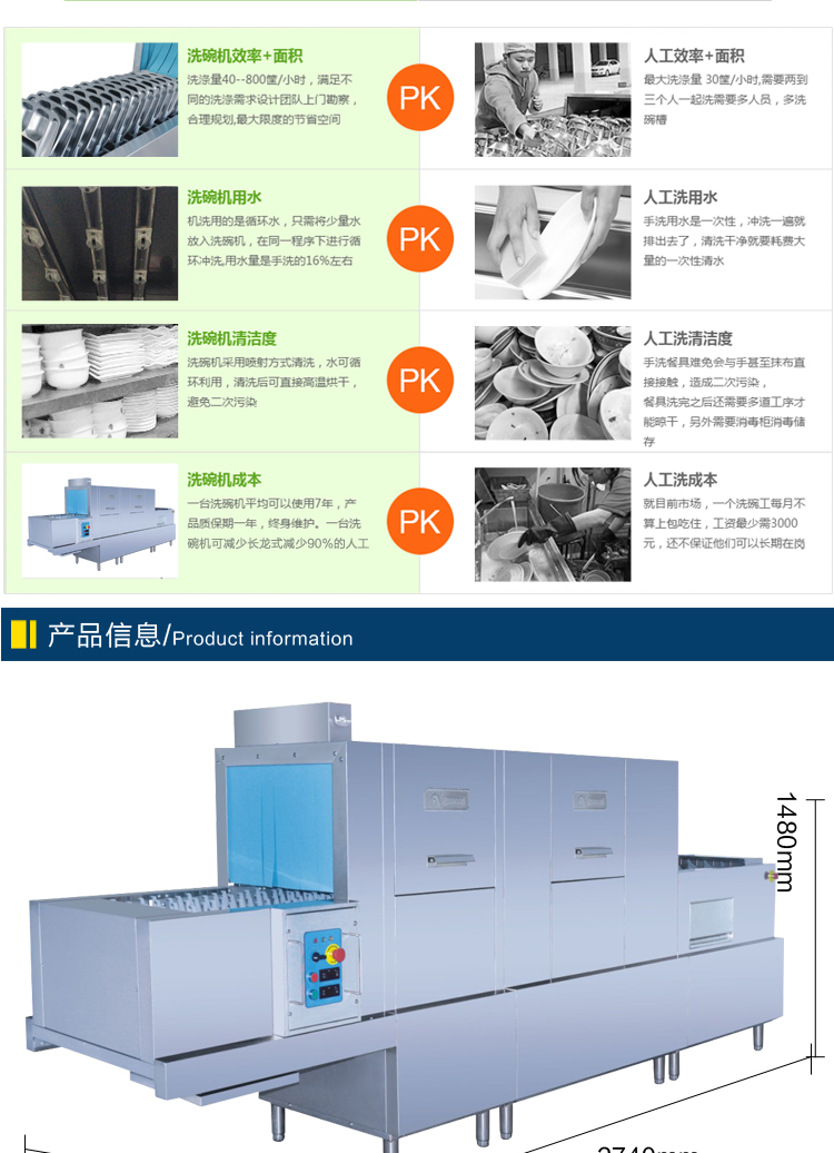 金甲長龍式全自動蒸汽洗碗機(jī)L120J大型商用酒店食堂學(xué)校廚房用