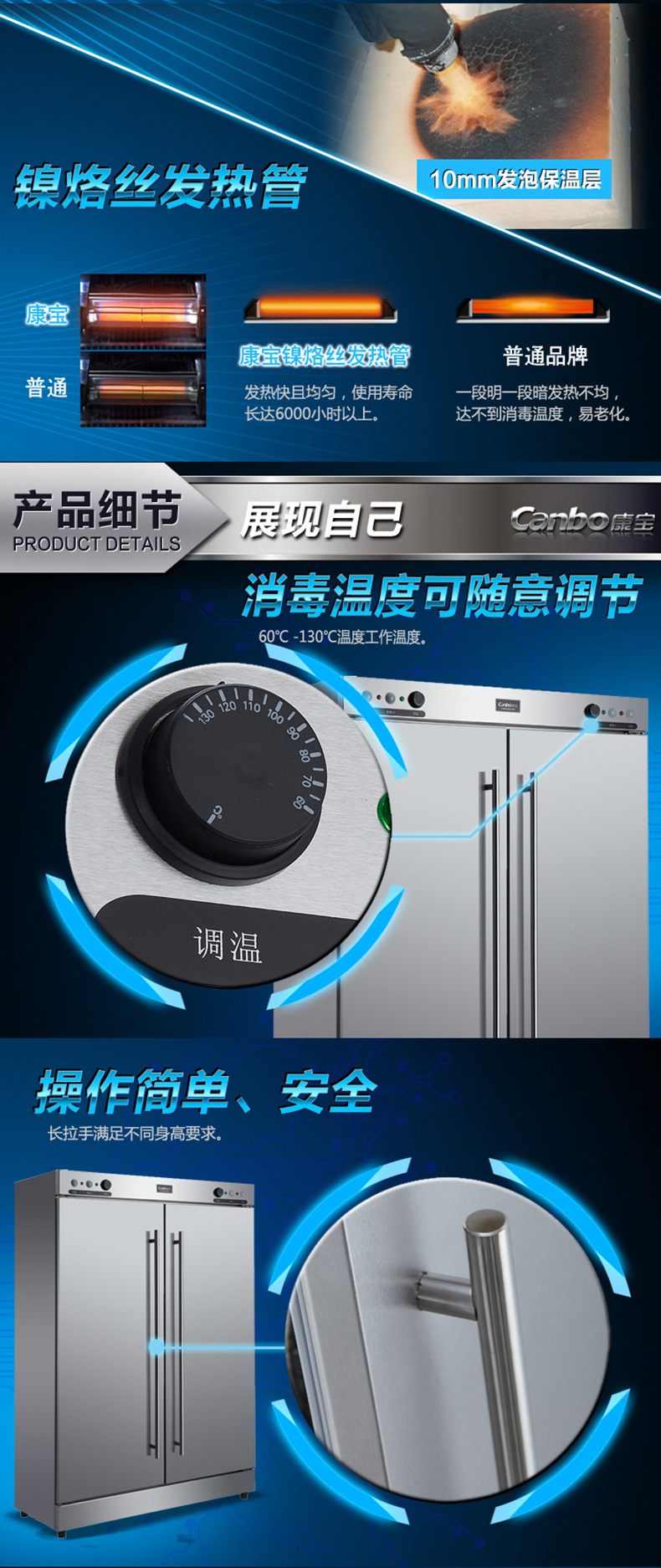 Canbo/康寶RTP700G-1消毒柜商用消毒碗柜雙門紅外線熱風(fēng)循環(huán)正品