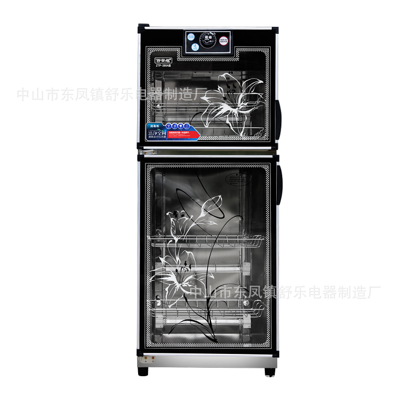 280L商用不銹鋼立式酒店飯店學(xué)校餐具消毒碗柜廠家批發(fā)