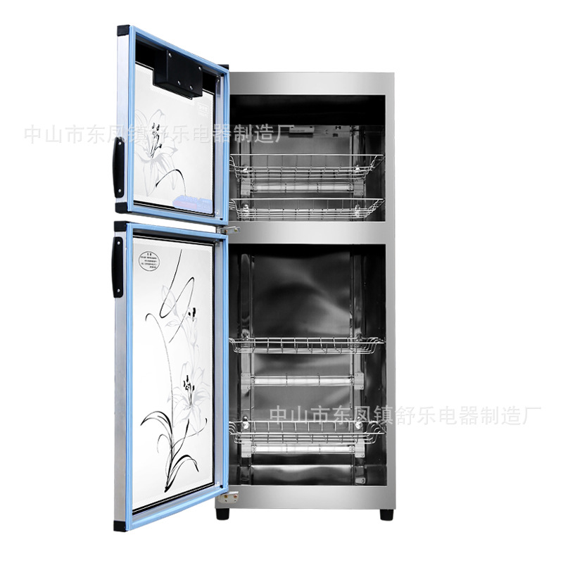 280L商用不銹鋼立式酒店飯店學(xué)校餐具消毒碗柜廠家批發(fā)
