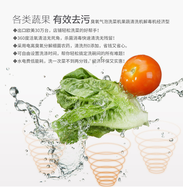 悍舒商用臭氧氣泡消毒洗菜機 果蔬清洗機 商用全自動洗菜設(shè)備