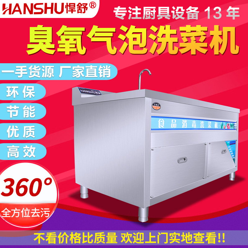 悍舒商用臭氧氣泡消毒洗菜機 果蔬清洗機 商用全自動洗菜設(shè)備