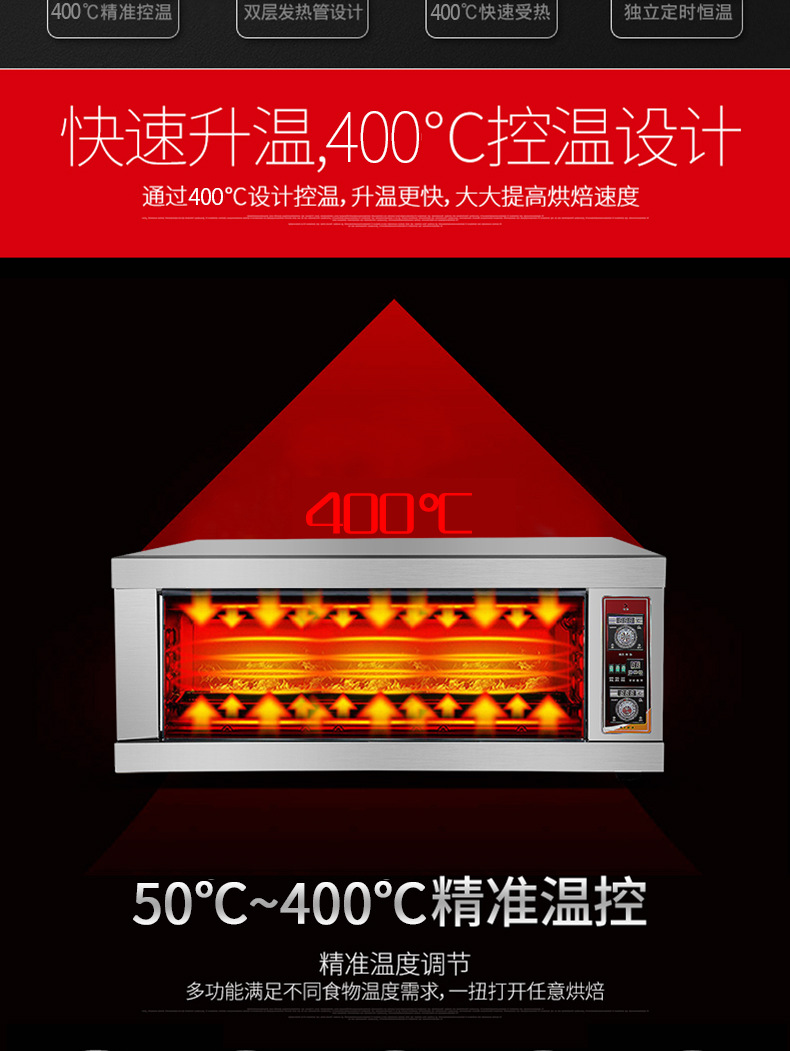 樂(lè)創(chuàng)大型面包烤爐 一層二盤商用烤箱 兩盤電烤箱蛋糕披薩蛋撻烘爐