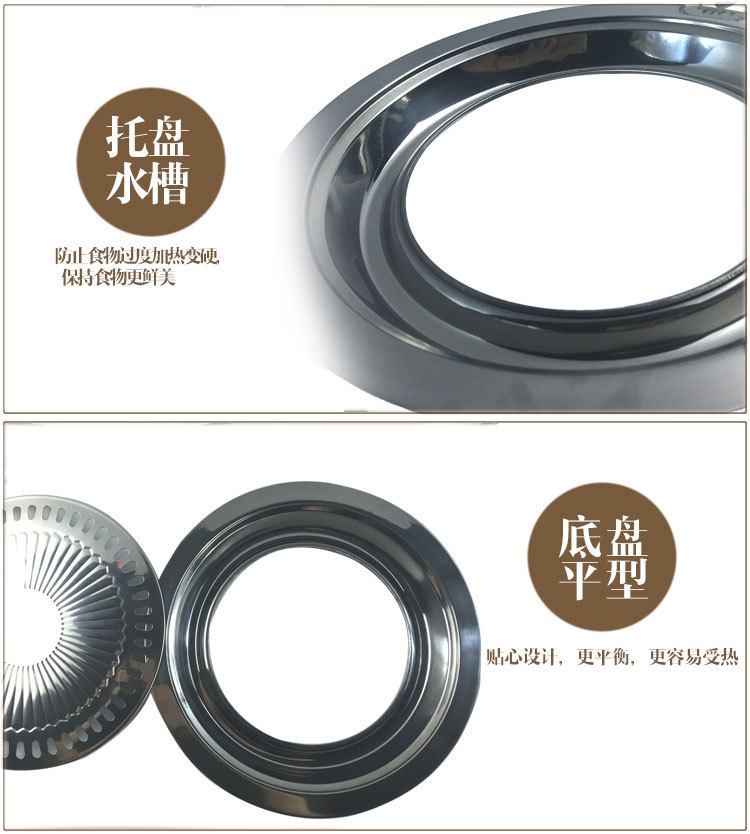 不銹鋼燒烤盤 韓式圓形烤肉盤 便攜式燒烤網(wǎng)燒烤配件