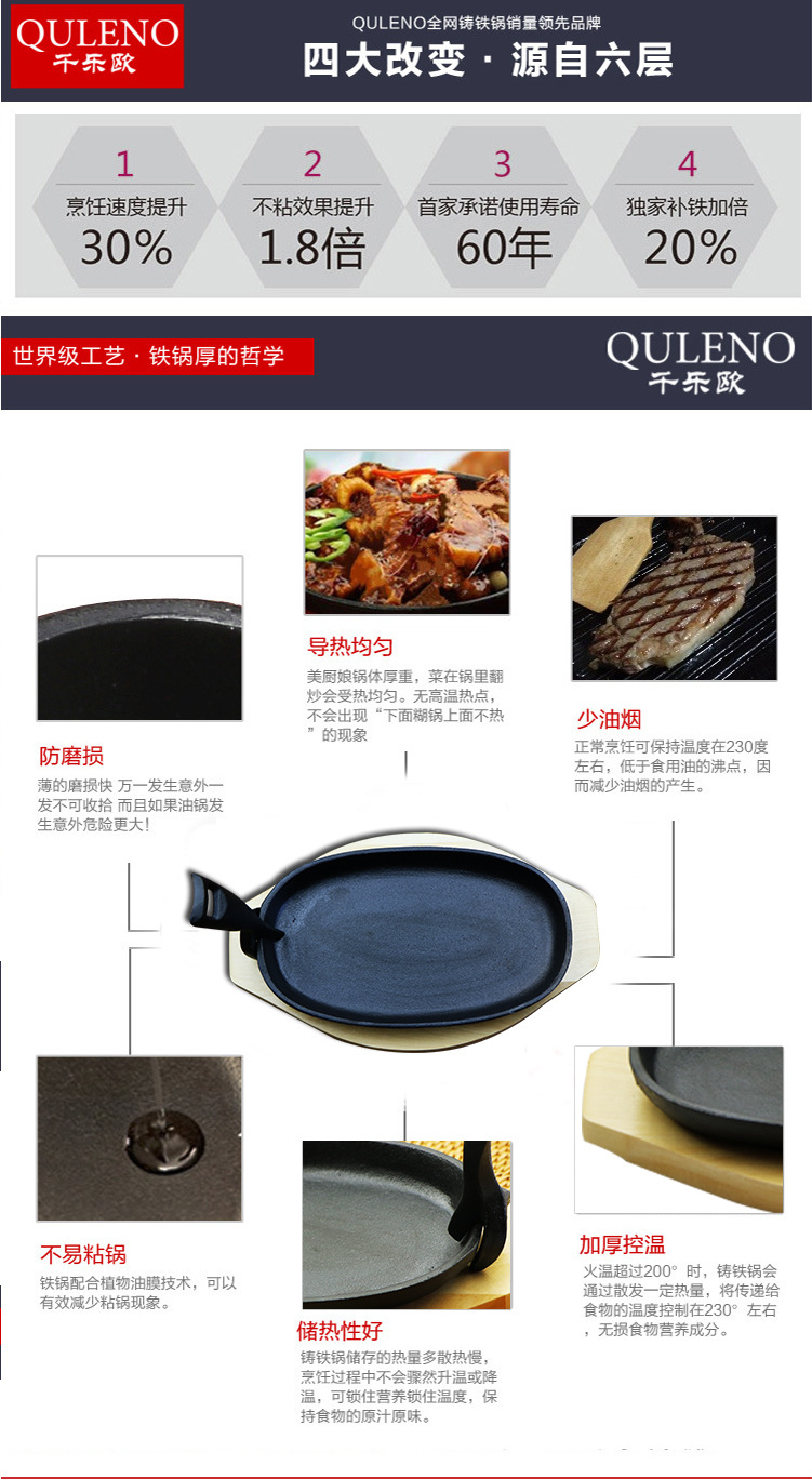 供應(yīng)高檔橢圓鑄鐵鐵板披薩燒烤盤 廠家批發(fā)商用不粘鍋披薩盤