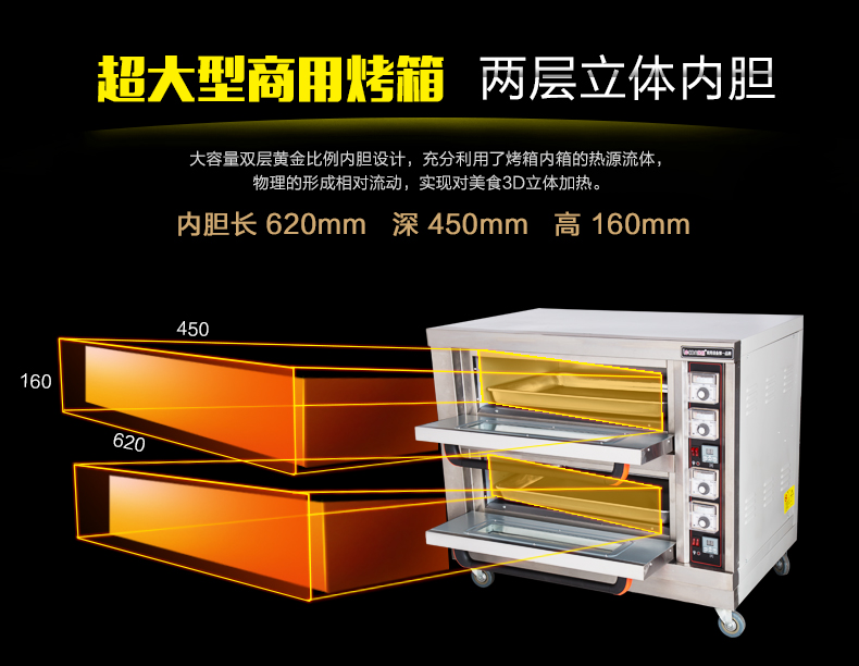 樂創商用電烤箱二層二盤電烘披薩爐面包蛋糕月餅烘培大容量兩雙層