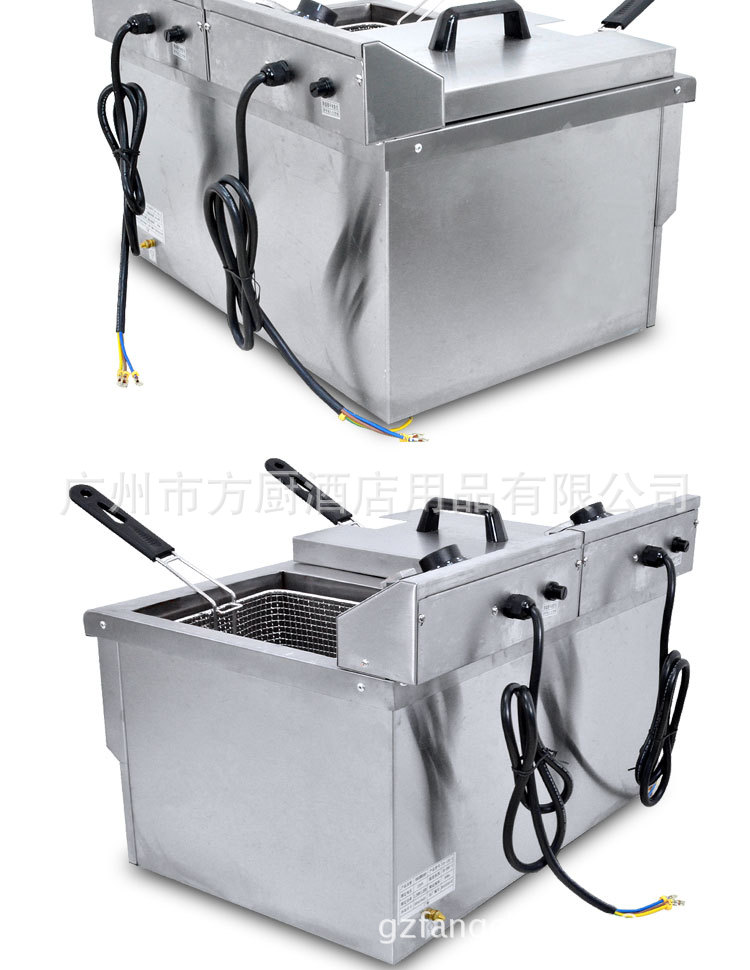 杰億電熱雙缸炸爐 FY-13L-2商用煎炸鍋炸雞小吃設(shè)備廠家直銷(xiāo)