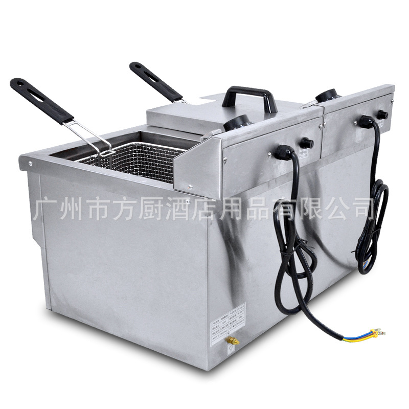 杰億電熱雙缸炸爐 FY-13L-2商用煎炸鍋炸雞小吃設(shè)備廠家直銷(xiāo)