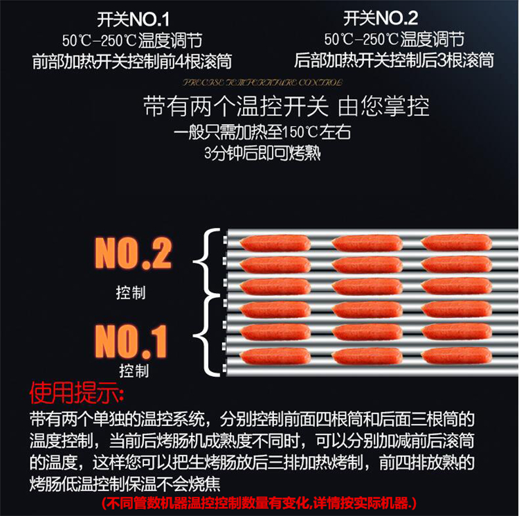 九棍滾筒式烤香腸機 唯利安正品HD-09 商用專業(yè)烤丸子魚蛋熱狗機