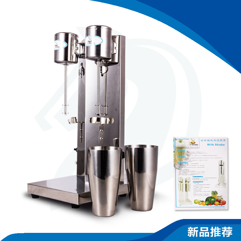 億心奶茶店奶昔機(jī)商用雙頭不繡鋼奶昔機(jī)攪拌機(jī)奶泡機(jī)泡奶機(jī)正品