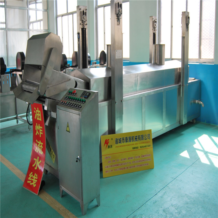 全自動(dòng)油炸流水線 炸薯片專用油炸機(jī) 網(wǎng)帶式自動(dòng)刮渣油炸設(shè)備