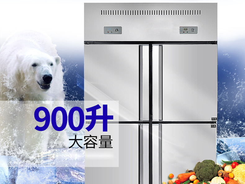 睿美 四門(mén)冰箱冰柜冷柜冷藏冷凍保鮮柜六門(mén) 商用廚房冰箱展示冰柜