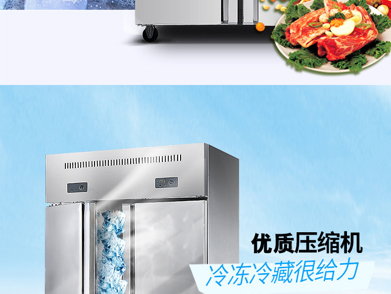 睿美 四門(mén)冰箱冰柜冷柜冷藏冷凍保鮮柜六門(mén) 商用廚房冰箱展示冰柜
