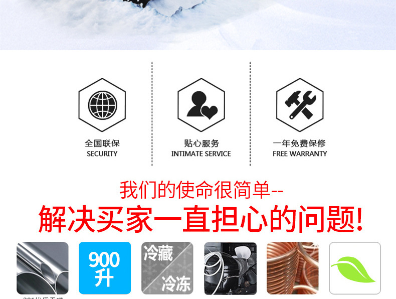 睿美 四門(mén)冰箱冰柜冷柜冷藏冷凍保鮮柜六門(mén) 商用廚房冰箱展示冰柜