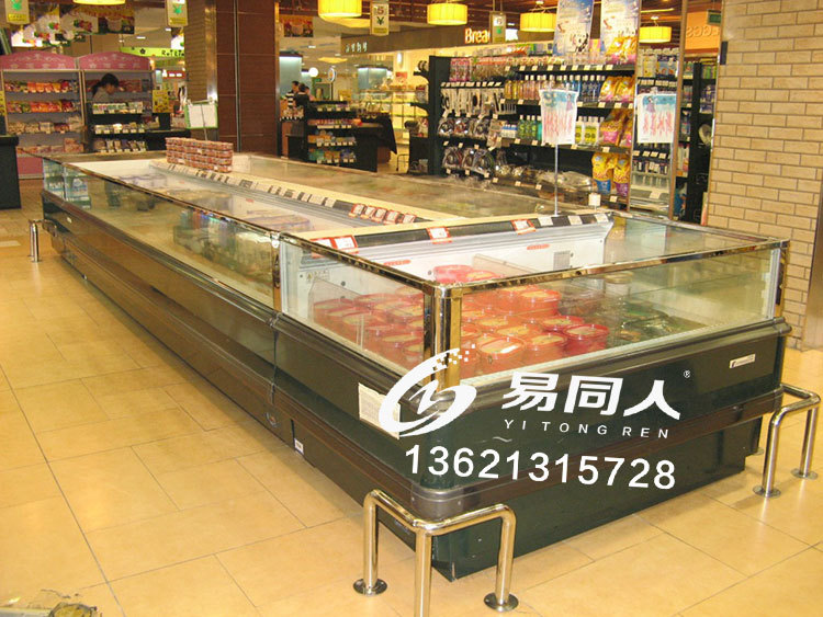超市冷凍展示柜海鮮水產(chǎn)自選臥式冰柜定做上開口風冷急凍島柜