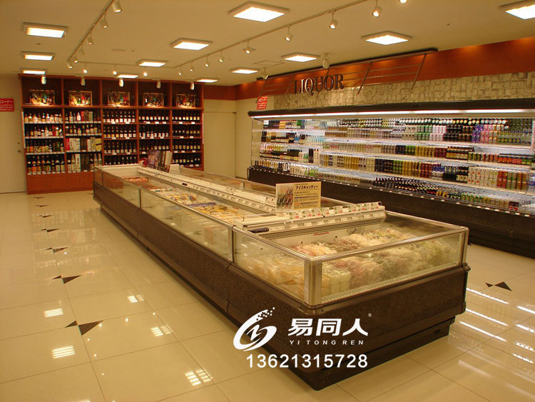 超市冷凍展示柜海鮮水產(chǎn)自選臥式冰柜定做上開口風冷急凍島柜