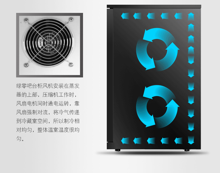 綠零三門黑色風(fēng)冷直冷吧臺冷藏冰柜 商用桌上型啤酒展示冷柜