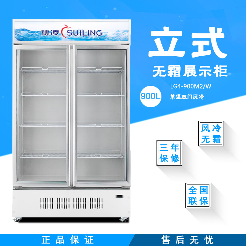 穗凌立式冷柜 LG4-900M2/W風(fēng)冷無霜保鮮冰柜 雙門飲料冷藏展示柜
