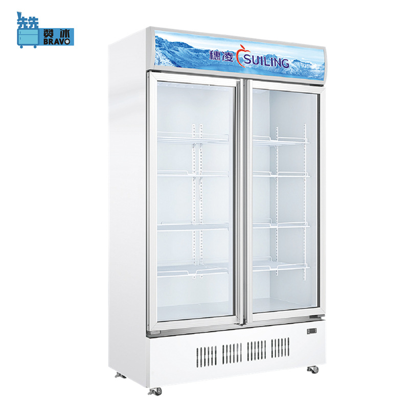 穗凌立式冷柜 LG4-900M2/W風(fēng)冷無霜保鮮冰柜 雙門飲料冷藏展示柜