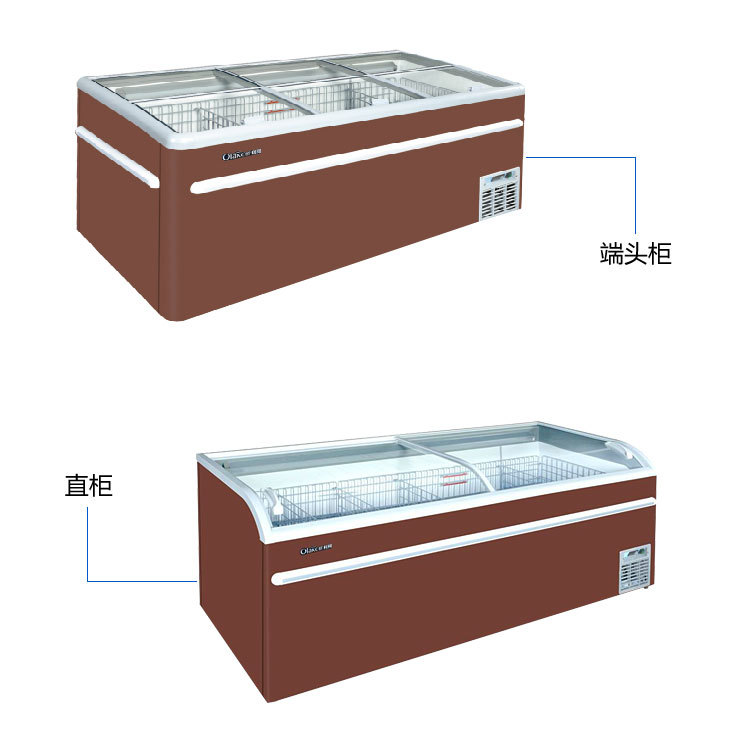 風(fēng)冷無(wú)霜組合島柜速凍超市臥式保鮮冰柜商用冷凍冷藏丸餃子展示柜