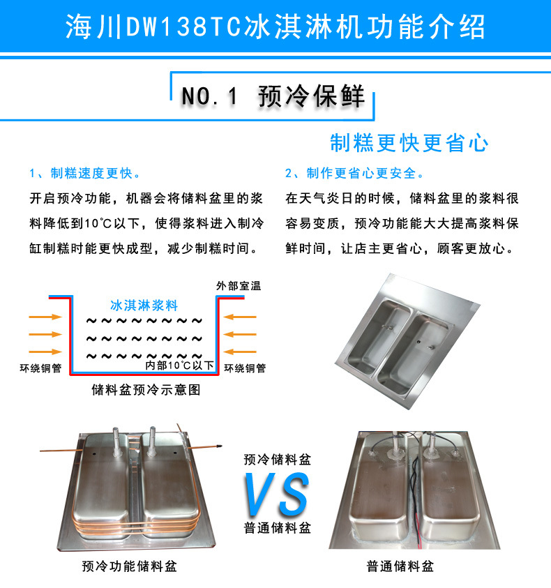 海川DW138TC酸奶優(yōu)格軟冰淇淋機商用 凍酸奶雪糕冰激凌機廠家