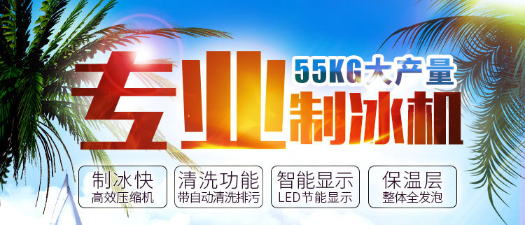 樂創(chuàng)商用制冰機 奶茶店酒吧KTV自動制冰機55kg公斤小型方塊冰機