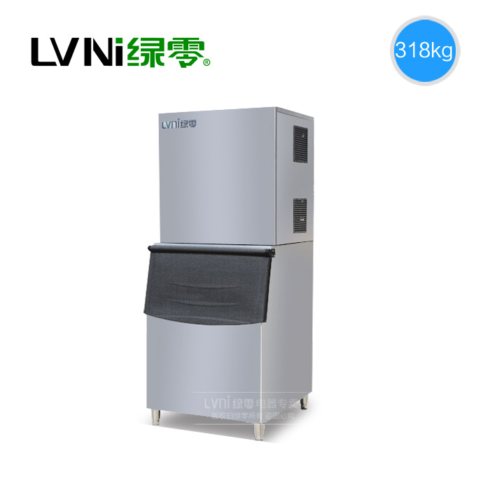 綠零 318kg全自動(dòng)分體式制冰機(jī) 商用超大冰量斜方冰冰塊冰粒機(jī)