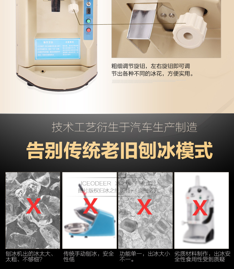 全自動(dòng)商用刨冰機(jī) 冰之純熱賣新品碎冰機(jī) 全國聯(lián)保包郵刨冰機(jī)