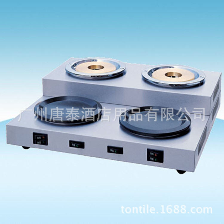 供應(yīng)YUEHAI雙煲雙溫商用多功能臺階式咖啡爐電子保溫咖啡機SBWM-4