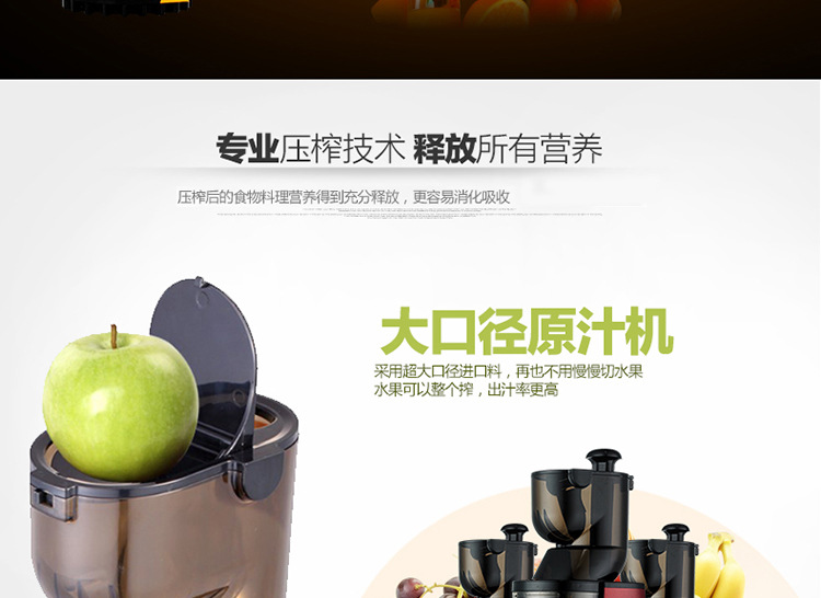 批發(fā)萊果商用大口徑原汁機(jī) 家用多功能低速果汁機(jī) 慢速電動(dòng)榨汁機(jī)