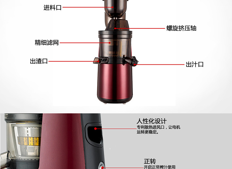 批發(fā)萊果商用大口徑原汁機(jī) 家用多功能低速果汁機(jī) 慢速電動(dòng)榨汁機(jī)