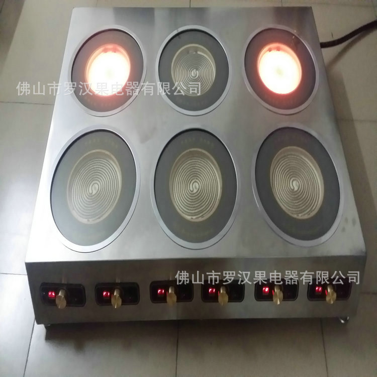 六頭電磁煲仔爐 六頭電陶煲仔爐 多頭商用煲仔爐廠家批發(fā)定做