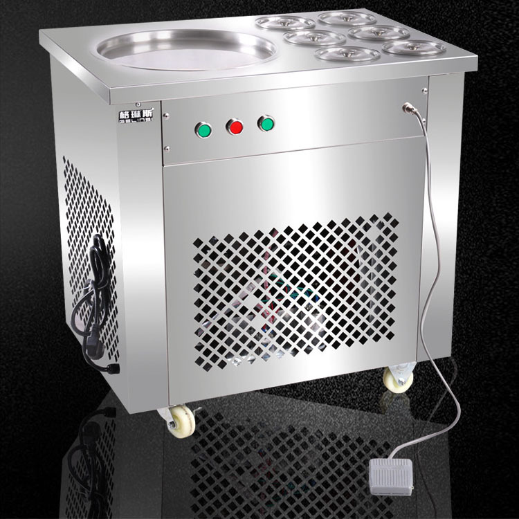 格琳斯單鍋帶六桶炒冰機(jī)酸奶炒冰機(jī)商用水果冰淇淋炒冰機(jī)廠家直銷