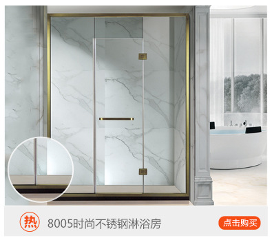 廠家定制批發(fā)酒店家居304不銹鋼 時(shí)尚屏風(fēng)雙活動(dòng)整體浴室淋浴房