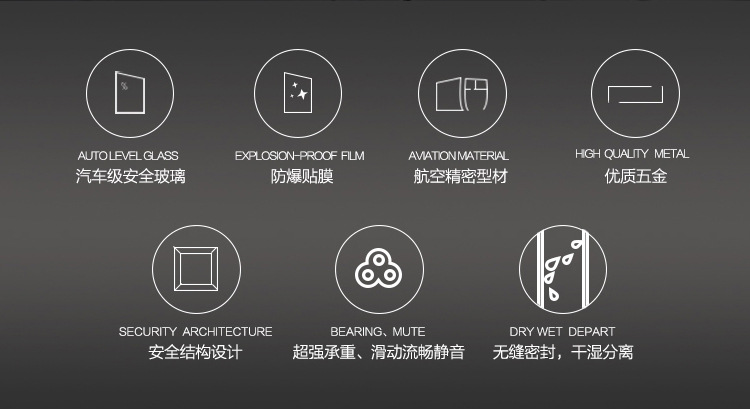 弧扇形鋁合金淋浴房酒店工程整體衛(wèi)生間二固二活動(dòng)門淋浴房隔斷
