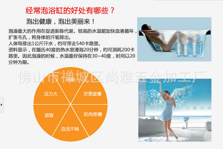 廠家直銷嵌入式豪華浪漫單人款空?qǐng)A浴缸 酒店/工程/出口/外貿(mào)