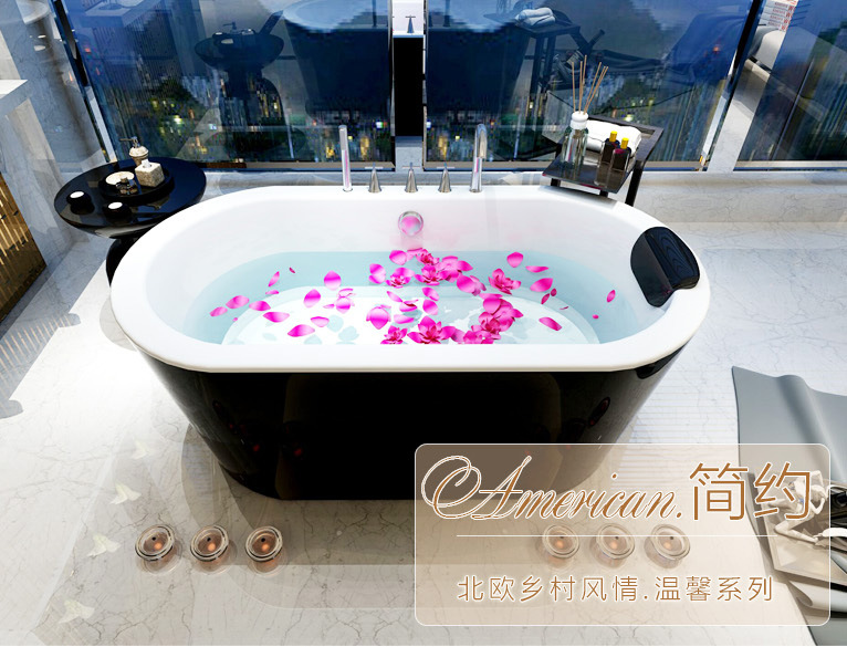 廠家衛(wèi)浴 歐式獨立式無縫一體成人家用酒店貴妃浴缸 工程浴盆批發(fā)