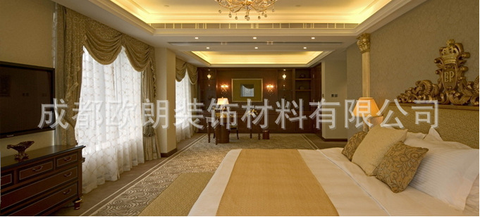現(xiàn)代中式酒店客房防火窗簾