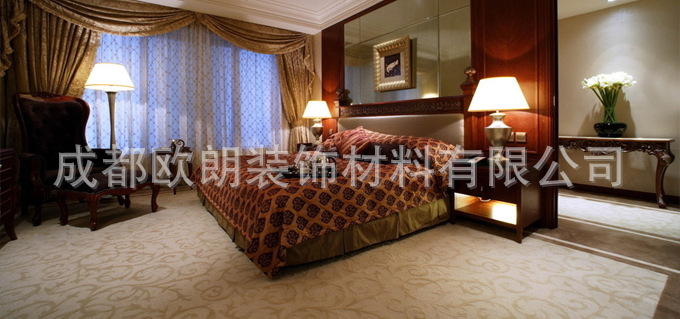 現(xiàn)代中式酒店客房防火窗簾