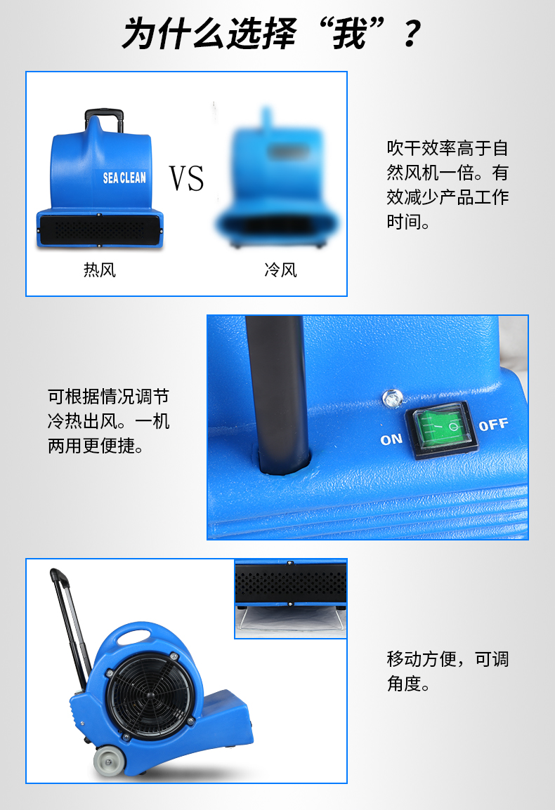 超潔亮電熱風(fēng)機吹干機吹地機大功率鼓風(fēng)機酒店商場地毯地面地
