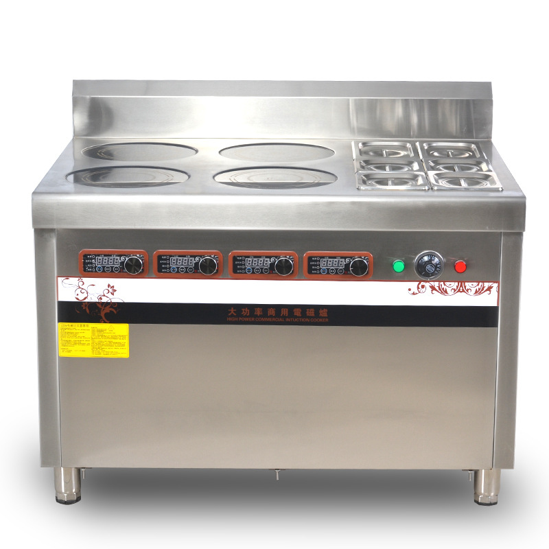 恒安達(dá)商用電磁爐四頭爐商用煲仔爐電磁爐3.5KW*4落地爐帶保溫合