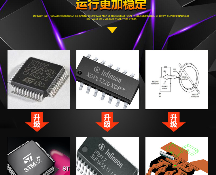 韻芯 電磁雙頭單尾小炒灶 雙頭一溫小炒爐 食堂酒店專(zhuān)用拋炒爐