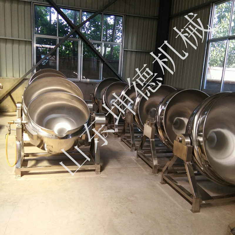 不銹鋼煮鍋可傾式帶攪拌夾層鍋煮豆鍋炊事設(shè)備廚房炒菜食品機(jī)械