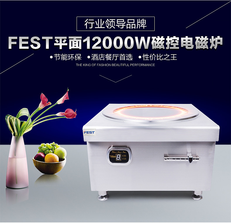FEST商用電磁爐食堂餐廳大炒爐大功率臺(tái)式電磁炒灶爐大鍋灶包郵