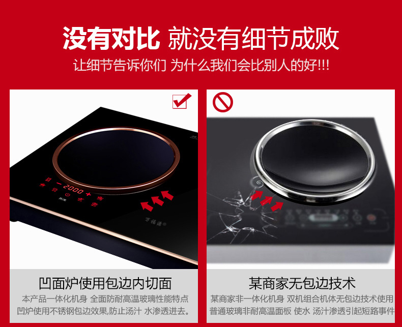 批發(fā)高檔萬福源嵌入式電磁爐雙灶電家用陶爐雙頭臺(tái)式組合一平一凹