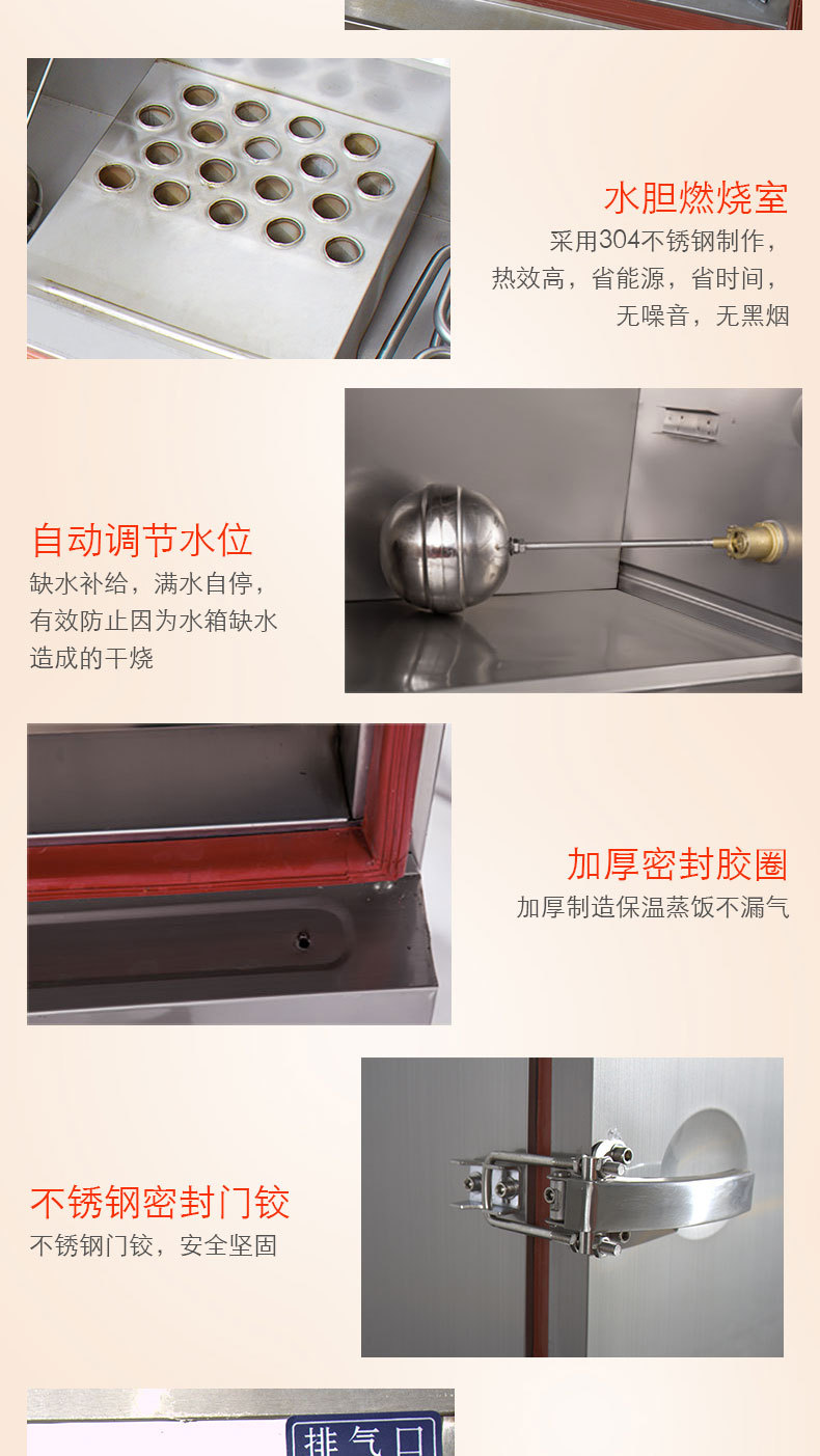 批發(fā)商用食堂單門6盤 12盤 燃?xì)庖夯瘹庹麸埞?不銹鋼蒸飯車蒸飯機(jī)