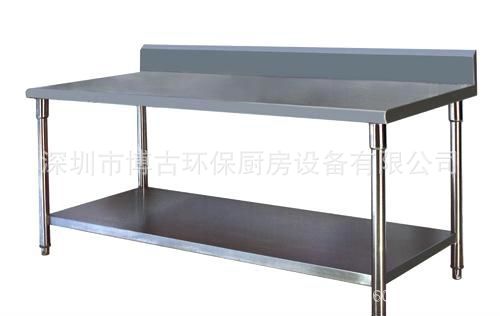 廠家直銷不銹鋼工作臺(tái) 廚房案板操作臺(tái) 打荷臺(tái) 雙層工作臺(tái)
