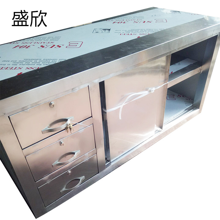 304不銹鋼拉門工作臺 不銹鋼拉門打荷臺 單通雙通不銹鋼工作臺