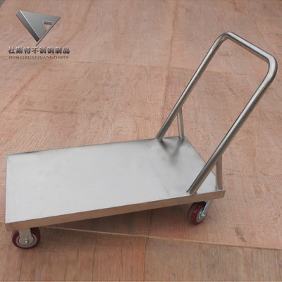 單一層不銹鋼超靜音推車(chē)家用商用多功能用途平板手推車(chē)揀貨車(chē)廠家